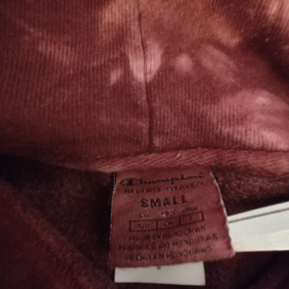 Champion Reverse Weave Tie Dye Red Sweatshirt Pullover Size Small - Picture 9 of 11